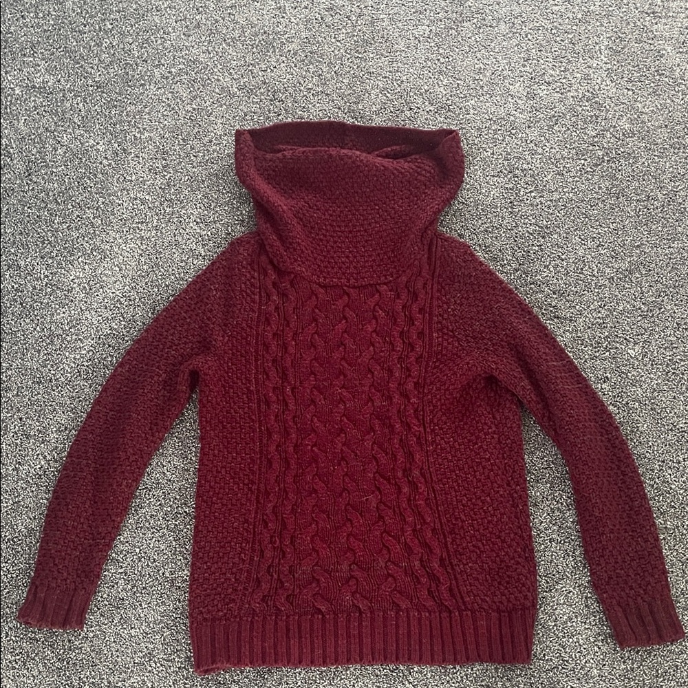 Cabela's Deep Red Cowl Neck Sweater